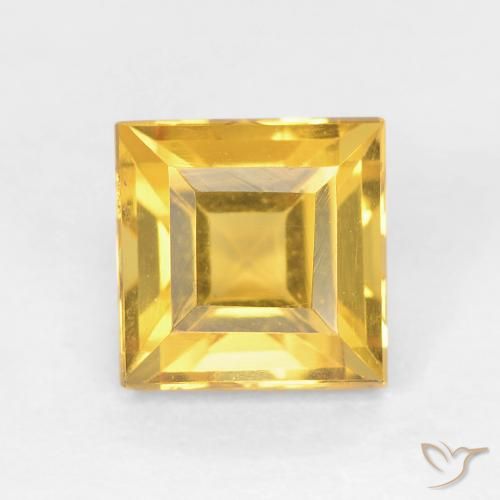 1.08ct 자연스러운 골든 황수정, 정사각형, VVS-VS