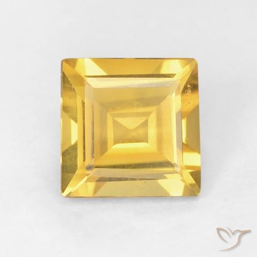 0.98ct 자연스러운 골든 황수정, 정사각형, VVS-VS