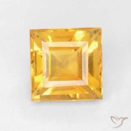1.17ct 자연스러운 골든 오렌지 황수정, 정사각형, VVS-VS
