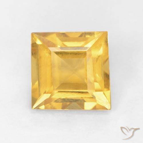 1.06ct 자연스러운 골든 오렌지 황수정, 정사각형, VVS-VS