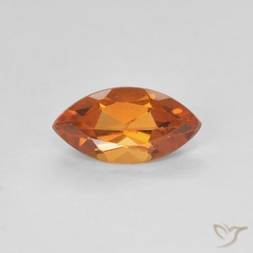 0.59ct 자연스러운 딥 오렌지-골드 황수정, 보석, VVS-VS