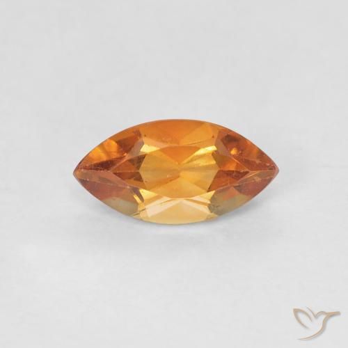 0.59ct 자연스러운 딥 오렌지 황수정, 보석, VS