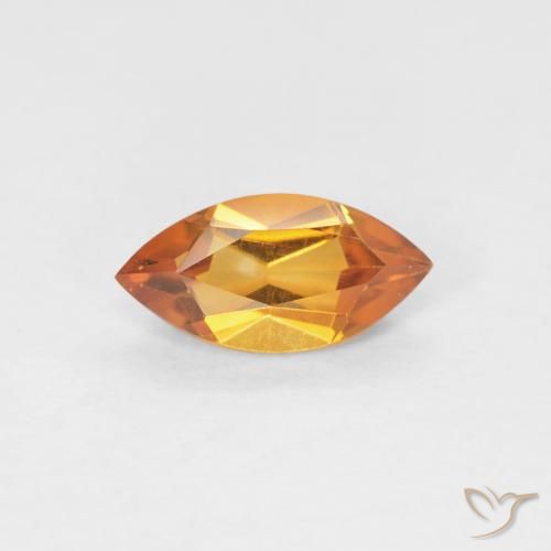 0.51ct 자연스러운 미디엄 오렌지 황수정, 보석, VVS