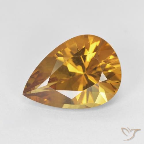 4.25ct 자연스러운 골든 브라운 황수정, 배 모양, VVS