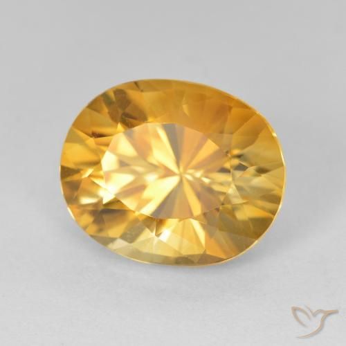 4.50캐럿 천연 Medium Dark-Golden 황수정, 타원형, VVS