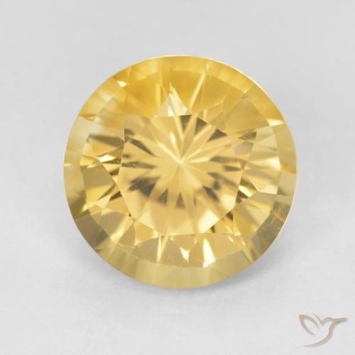 4.68ct 자연스러운 미디엄 골드 황수정, 둥근, VVS
