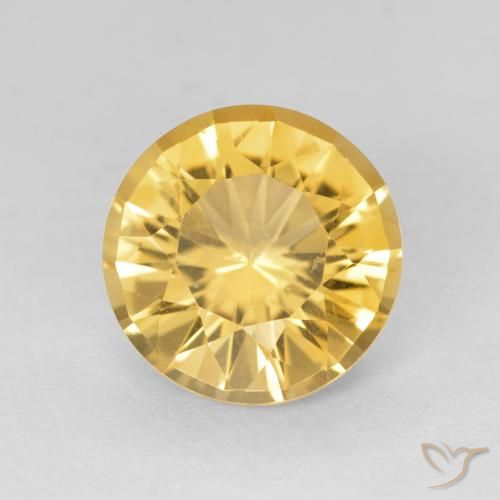 3.71ct 자연스러운 미디엄 골드 황수정, 둥근, VVS