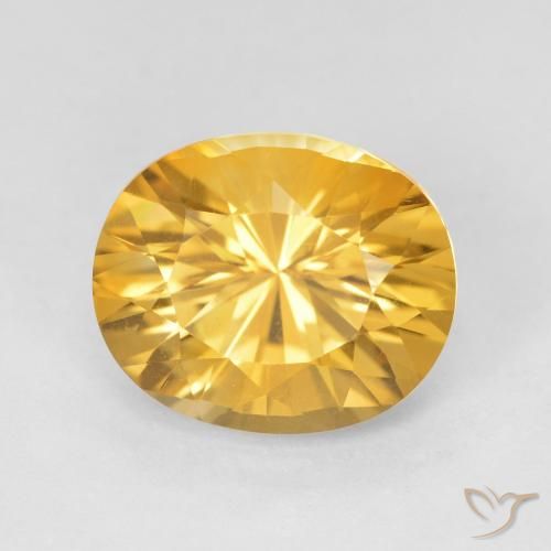 4.46ct 자연스러운 미디엄 골든 황수정, 타원형, VVS