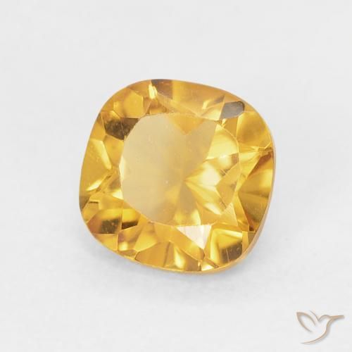 0.49캐럿 천연 Medium Light-Golden 황수정, 방석, VVS-VS