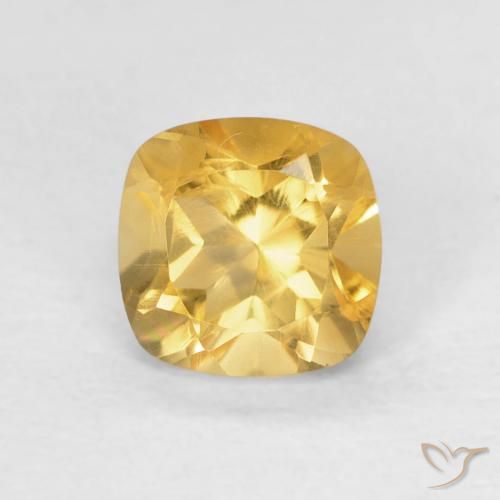 0.55ct 자연스러운 미디엄 골드 황수정, 방석, VVS-VS