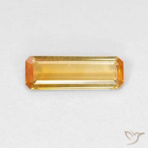 0.97ct 자연스러운 딥 오렌지-골드 황수정, 에메랄드 컷, VVS-VS