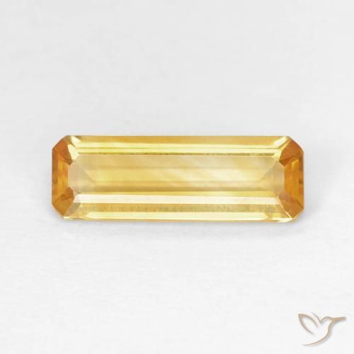 1.14ct 자연스러운 Medium Dark-Golden 황수정, 에메랄드 컷, VVS-VS