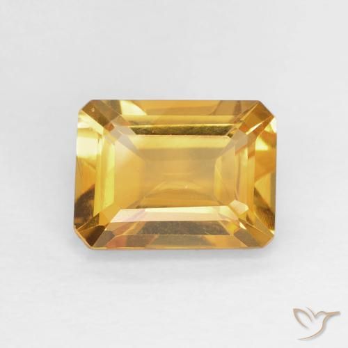 1.49ct 자연스러운 Medium Light Orange-Gold 황수정, 에메랄드 컷, VVS