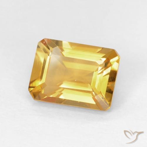 1.49캐럿 천연 Medium Light Orange-Gold 황수정, 옥타곤 / 에메랄드 컷, VVS