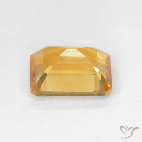 1.49캐럿 천연 Medium Light Orange-Gold 황수정, 옥타곤 / 에메랄드 컷, VVS