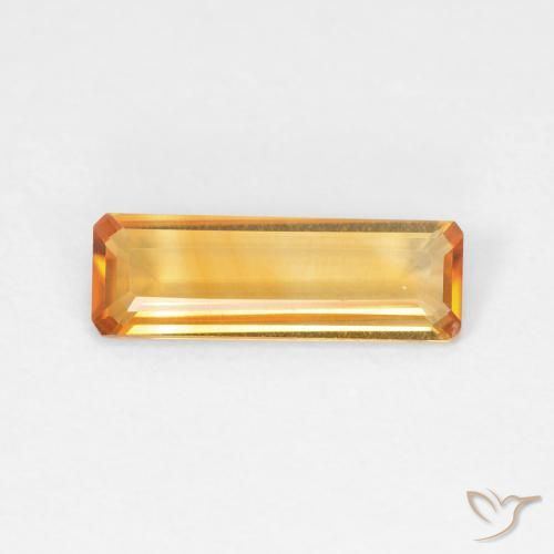 1.01ct 자연스러운 오렌지-골드 황수정, 에메랄드 컷, VVS-VS