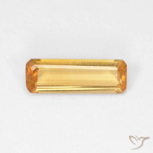 1.12ct 자연스러운 오렌지-골드 황수정, 에메랄드 컷, VVS-VS