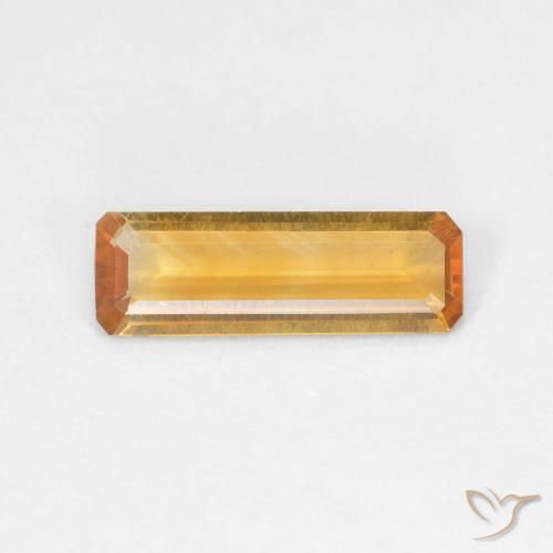0.93ct 자연스러운 오렌지-골드 황수정, 에메랄드 컷, VVS-VS