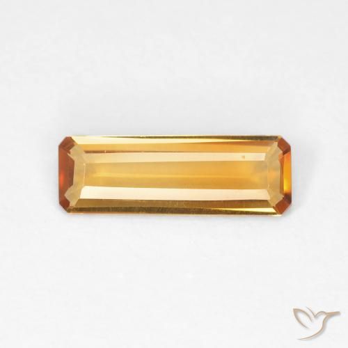 0.97ct 자연스러운 오렌지-골드 황수정, 에메랄드 컷, VVS-VS