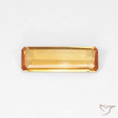 0.87ct 자연스러운 오렌지-골드 황수정, 에메랄드 컷, VVS-VS