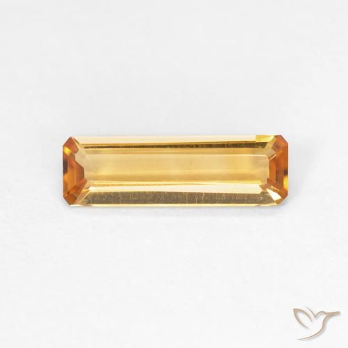 0.86ct 자연스러운 미디엄 오렌지-골드 황수정, 에메랄드 컷, VVS-VS