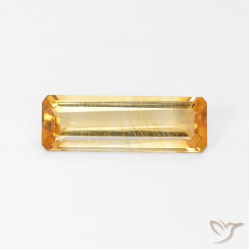 1.26ct 자연스러운 오렌지-골드 황수정, 에메랄드 컷, VVS-VS
