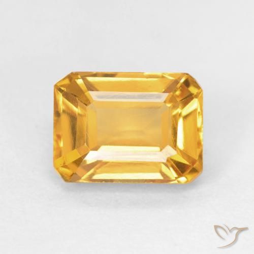 1.74ct 자연스러운 골든 오렌지 황수정, 에메랄드 컷, VVS-VS