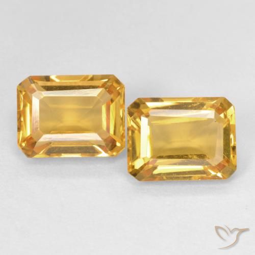 3.07ctw 자연스러운 Medium Light Orange-Gold 황수정, 에메랄드 컷, VVS