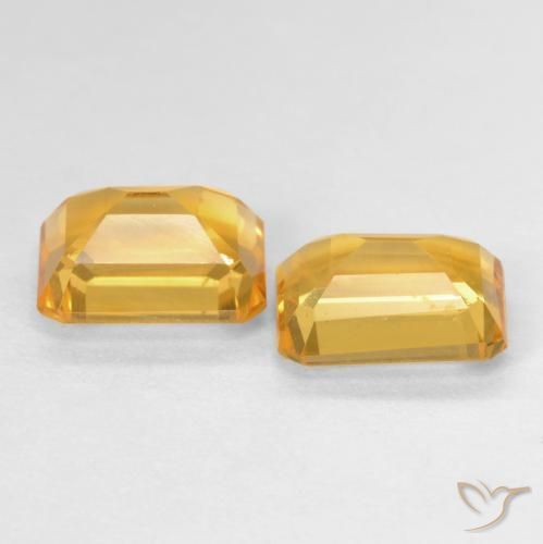 3.07캐럿 천연 Medium Light Orange-Gold 황수정 보석, 옥타곤 / 에메랄드 컷, VVS