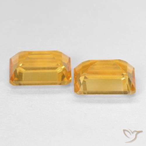 2.91캐럿 천연 Medium Light Orange-Gold 황수정 보석, 옥타곤 / 에메랄드 컷, VVS