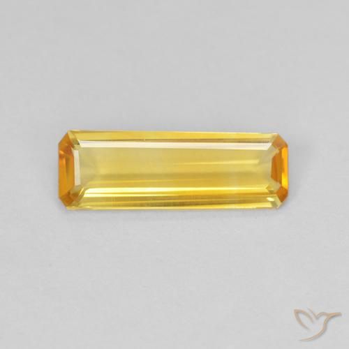 0.94ct 자연스러운 브라이트 골드 황수정, 에메랄드 컷, VVS
