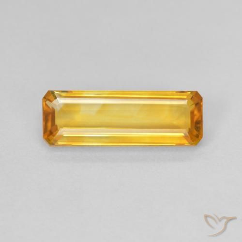 1.48ct 자연스러운 미디엄 골든 황수정, 에메랄드 컷, VVS
