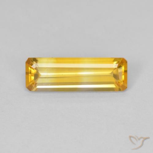 1.24ct 자연스러운 골든 오렌지 황수정, 에메랄드 컷, VVS
