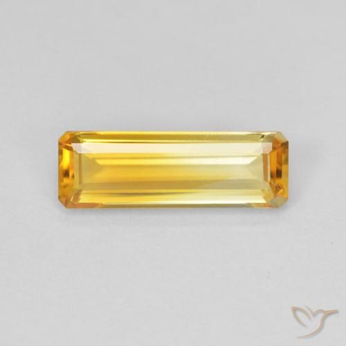 1.26ct 자연스러운 미디엄 골든 황수정, 에메랄드 컷, VVS