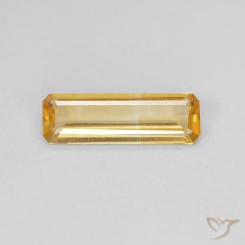 0.87ct 자연스러운 골든 황수정, 에메랄드 컷, VVS-VS