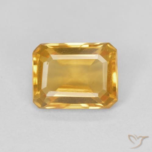 1.41ct 자연스러운 골든 황수정, 에메랄드 컷, VVS-VS