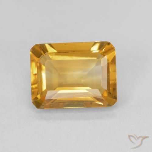 1.42ct 자연스러운 골든 황수정, 에메랄드 컷, VVS-VS