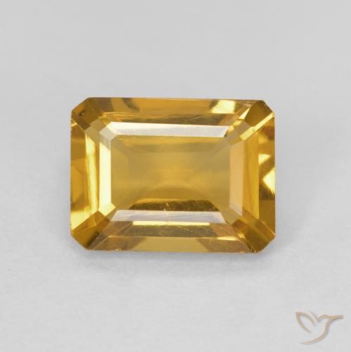 1.41ct 자연스러운 골든 황수정, 에메랄드 컷, VVS-VS