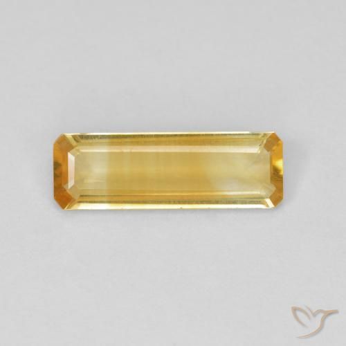 0.98ct 자연스러운 골든 황수정, 에메랄드 컷, VVS-VS