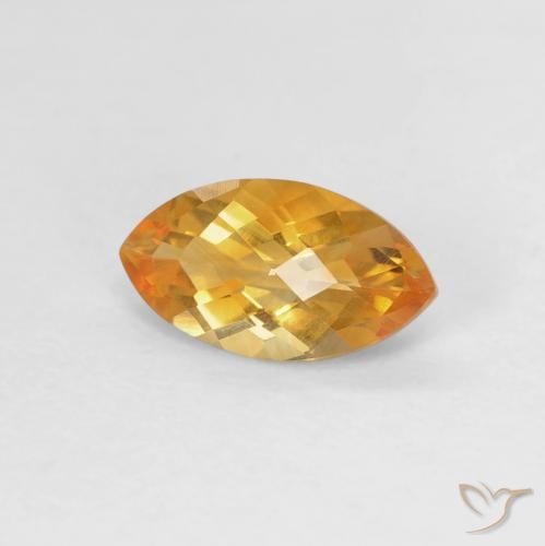 0.87ct 자연스러운 딥 오렌지-골드 황수정, 보석, VVS-VS
