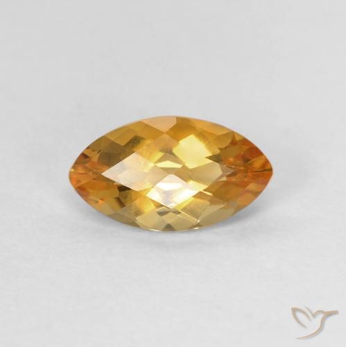0.92ct 자연스러운 딥 오렌지-골드 황수정, 보석, VVS-VS