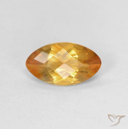 0.87ct 자연스러운 다크 오렌지-골드 황수정, 보석, VVS-VS