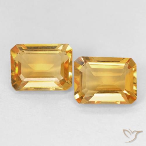 2.82ctw 자연스러운 Medium Light Orange-Gold 황수정, 에메랄드 컷, VVS