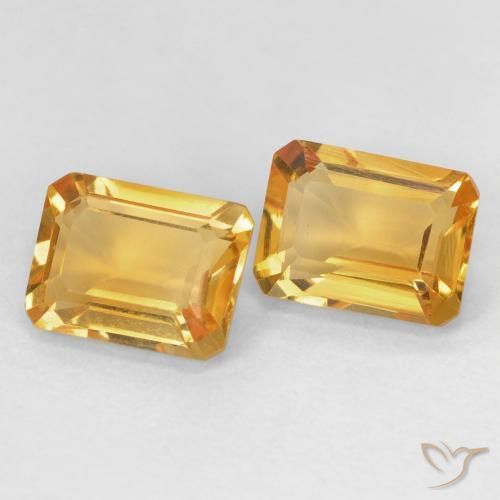2.82캐럿 천연 Medium Light Orange-Gold 황수정 보석, 옥타곤 / 에메랄드 컷, VVS