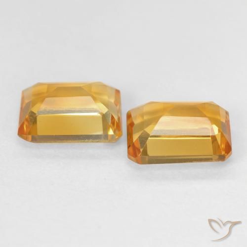 2.82캐럿 천연 Medium Light Orange-Gold 황수정 보석, 옥타곤 / 에메랄드 컷, VVS