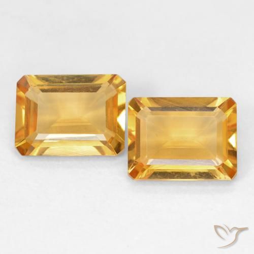 2.66ctw 자연스러운 Medium Light Orange-Gold 황수정, 에메랄드 컷, VVS