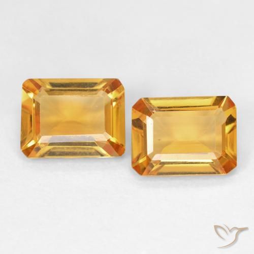 2.58ctw 자연스러운 Medium Light Orange-Gold 황수정, 에메랄드 컷, VVS