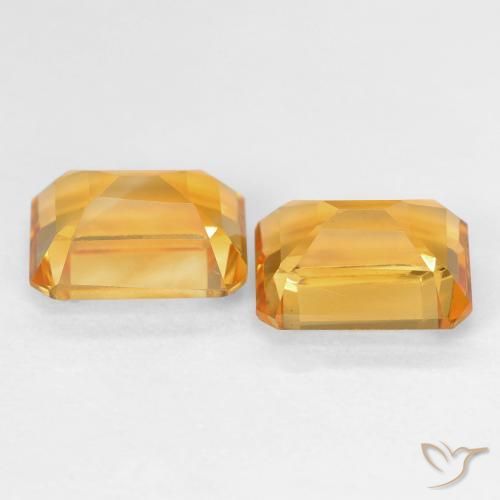 3.17캐럿 천연 Medium Light Orange-Gold 황수정 보석, 옥타곤 / 에메랄드 컷, VVS