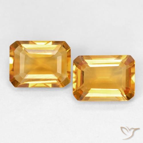 2.91ctw 자연스러운 Medium Light Orange-Gold 황수정, 에메랄드 컷, VVS