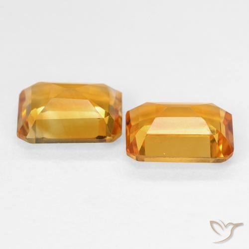 2.91캐럿 천연 Medium Light Orange-Gold 황수정 보석, 옥타곤 / 에메랄드 컷, VVS